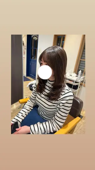 ロング カラー 三浦 吏恵のヘアスタイル