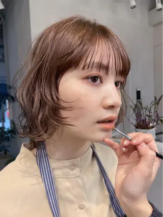 ミディアム パーマ 青木 優歩のヘアスタイル