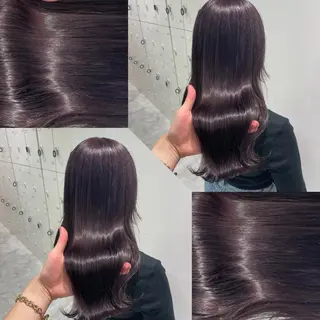 セミロング カラー パーマ ヘアアレンジ ネイル マツエク・マツパ 韓国風ベージュ🤎 赤みなし🌿横浜🤎のヘアスタイル