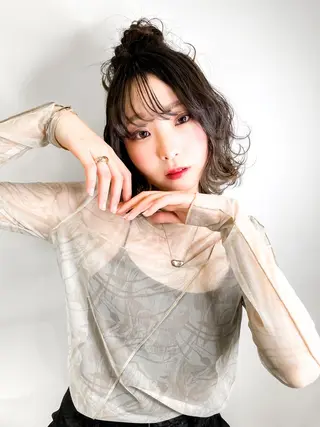 ミディアム 栗本 博史のヘアスタイル