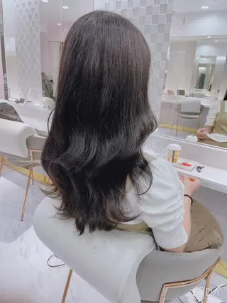 ロング カラー ヘアアレンジ レイヤー/髪質改善 縮毛/ハッシュカットのヘアスタイル