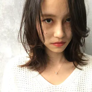 ミディアム パーマ レイヤーカット BLend 渋谷のヘアスタイル