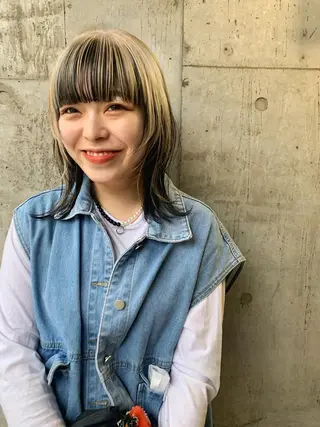 ミディアム ハイトーンNo.1✨ パーマ✨イマイタツヤのヘアスタイル