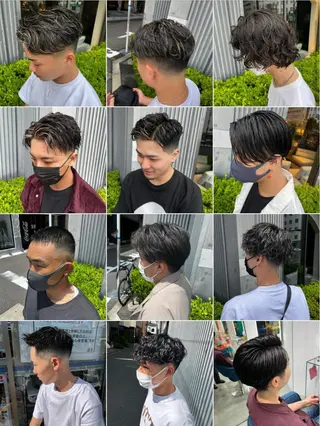 ショート カラー パーマ メンズ &CREW スタッフのヘアスタイル