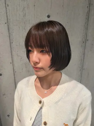 ミディアム カラー ヘアアレンジ ボブ×艶カラー 特化・リクト💥のヘアスタイル