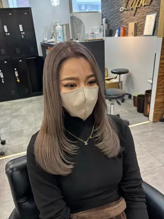 セミロング エクステ/ハイトーン レイヤーHIROのヘアスタイル
