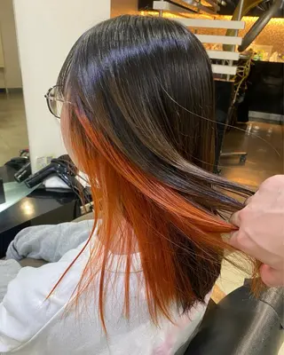 セミロング カラー ヘアアレンジ 烏山 達也のヘアスタイル