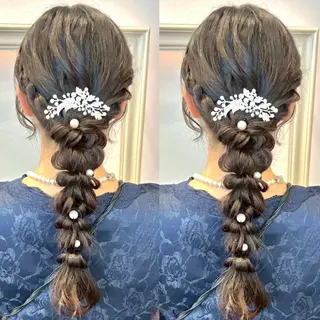 ロング ヘアアレンジ ヘアメ🎀推しカラー 🥣横浜/しほ🧸のヘアスタイル
