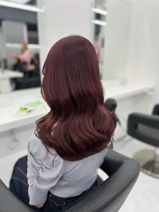 セミロング カラー 💖似合わせカラー レイヤー💖縮毛矯正のヘアスタイル