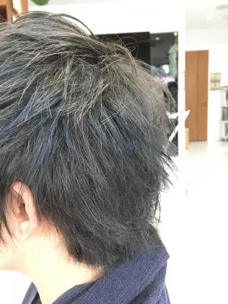 ショート カラー メンズ 白髪ぼかしハイライト 柳川拓哉のヘアスタイル
