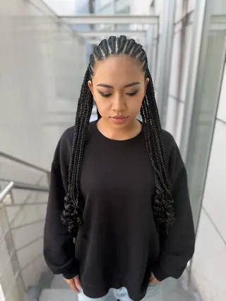 ロング ヘアアレンジ メンズ キッズ BRAIDS💎愛子 大人ハイライト💎のヘアスタイル