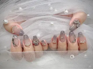 ネイル I-nailロング /ワンホン/キラキラのネイルデザイン