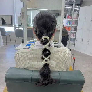 ロング ヘアアレンジ JUNSHIN🦋 ヘアセット／カラーのヘアスタイル