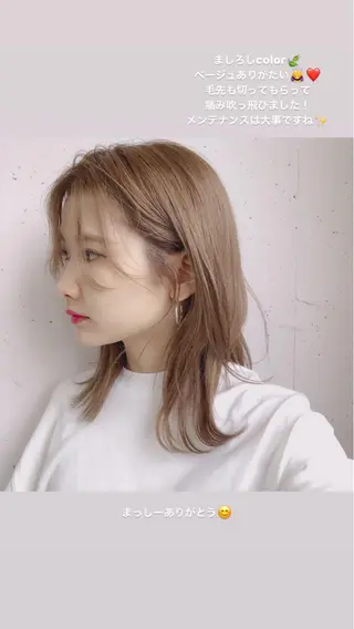 ミディアム 顔周りの垢抜けヘア 立山愛梨のヘアスタイル
