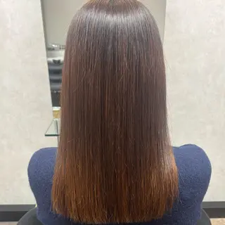 セミロング 髪質改善ストレート /暖色カラー🎀🪞のヘアスタイル