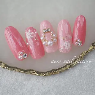 ミディアム カラー ネイル 赤羽 aura 深爪を断らない✨のネイルデザイン