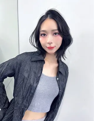 ミディアム カラー ヘアアレンジ レイヤー/髪質改善 縮毛/ハッシュカットのヘアスタイル