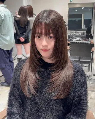 セミロング カラー パーマ ヘアアレンジ パク・ボミン小野リエ 韓国ハーフ🦊のその他イメージ