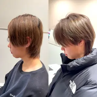 メンズ レイヤーカット/透明 感カラー🐬永井瑠栞のヘアスタイル