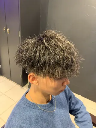 ミディアム メンズパーマ/難波/ 心斎橋　室園亮佑のヘアスタイル