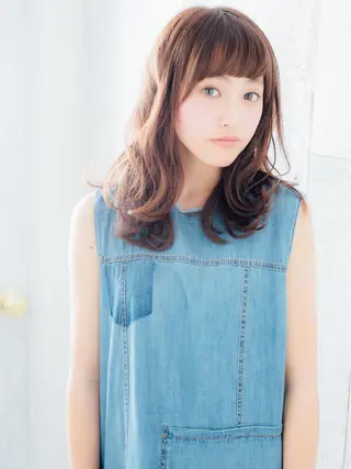 セミロング カラー FUKUNAGA YUのヘアスタイル