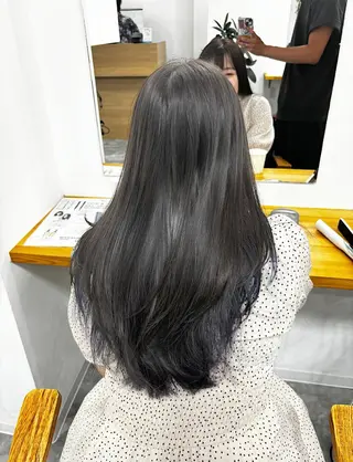 セミロング 藤森結子/韓国ヘア/ パーソナルカラー診断のヘアスタイル