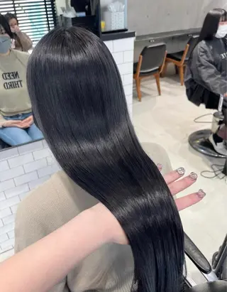 ロング カラー パーマ ヘアアレンジ 透明感/オリーブ/ グレージュ/YUKAのヘアスタイル