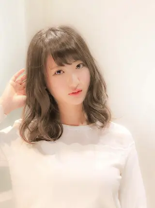 セミロング カラー パーマ 髪質改善🌈縮毛矯正 荻原　達矢のヘアスタイル