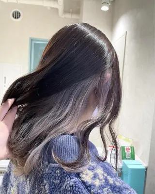 ミディアム カラー ヘアアレンジ 髪質改善×ハイトーン 中田啄也のヘアスタイル