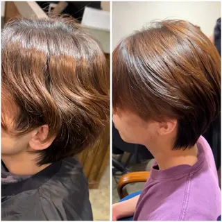 ショート パーマ メンズ アレンジ/新宿 透明感カラー/ヤノのヘアスタイル