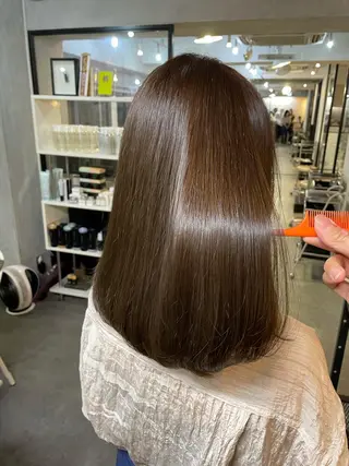 セミロング 【縮毛矯正髪質改善】 中山健太のヘアスタイル