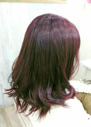 カラー ロング フジタミキ ✨メテオ TR、ヘッドスパのヘアスタイル