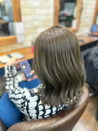ミディアム カラー 小顔似合わせカット ┊︎*AYANO*のヘアスタイル