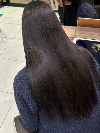 ロング 韓国 ブリーチ無し Wカラー💗夢果💗のヘアスタイル