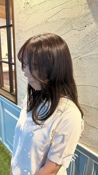 セミロング ヘアアレンジ 元山 透明感艶カラー 🌻レイヤーカットのヘアスタイル