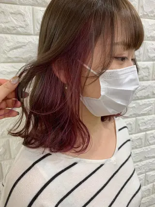 セミロング カラー 薄田 珠美のヘアスタイル