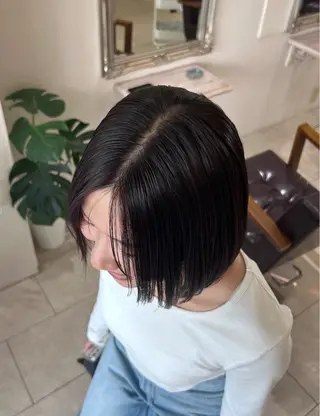 ショート カラー ヘアアレンジ 🫧透明感ボブ/ ハイトーン.nanoのヘアスタイル