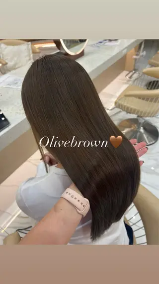 ロング 艶ブラウン/暖色 カラー/髪質改善みほのヘアスタイル