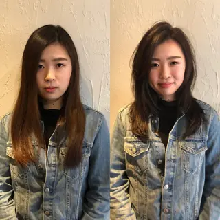 セミロング 髪質改善縮毛矯正 専門店のヘアスタイル