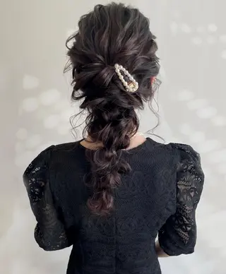 セミロング ヘアアレンジ ヘアメイク new meのヘアスタイル