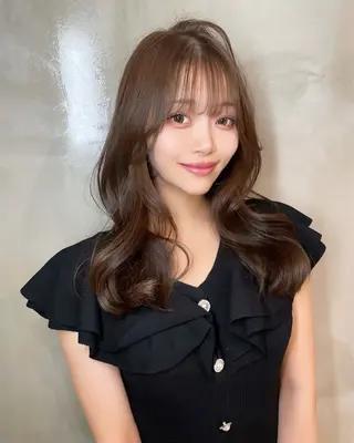 ミディアム 韓国✖️網紅🖤 パーマYURIYAのヘアスタイル