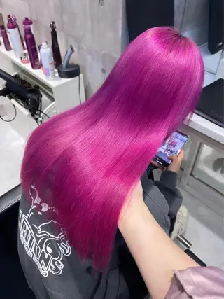 ロング カラー パーマ ヘアアレンジ メンズ キッズ ネイル マツエク・マツパ アイブロウ 🎀韓国レイヤー YURINA🎀のヘアスタイル