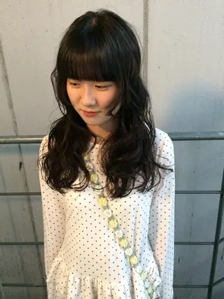 ロング パーマ 杏華 ショートのヘアスタイル