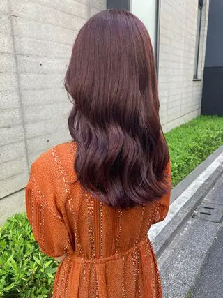 セミロング ✨色持ちの良い艶 カラー✨蟹江真世のヘアスタイル