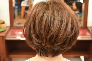 ミディアム カラー パーマ 藤田 卓治のヘアスタイル