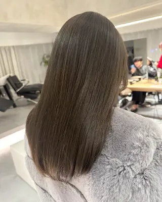 セミロング カラー ヘアアレンジ オリーブ透明感カラー 表参道/MIKUのヘアスタイル