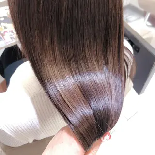 ロング 三箇島陽香/髪質改善 クロスパーマ縮毛矯正のヘアスタイル