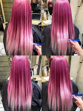 ロング カラー ‼️最新ハネエクステ 原宿のヘアスタイル