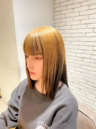 ミディアム 髪質改善韓国レイヤー カット内田智大のヘアスタイル