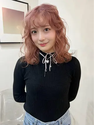 ミディアム いざわりお /梅田/ブリーチのヘアスタイル